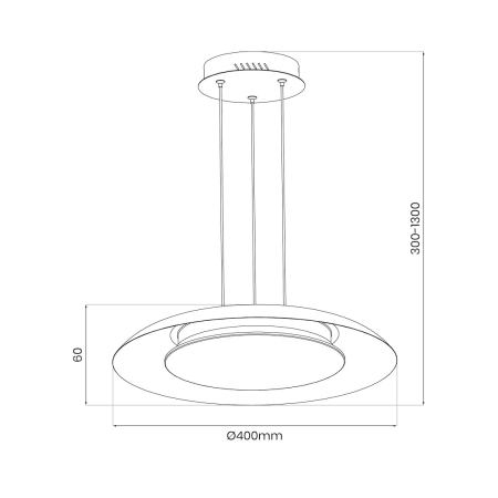 Lampă suspendată Piattino Negru 30W LED 3000K-4000K-6000K [6]