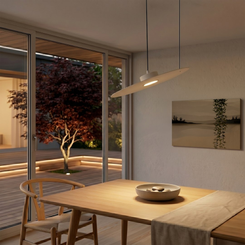 Iluminat interior - Lampă suspendată Piatto 1xGX53 45 cm taupe