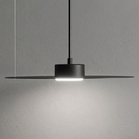 Lămpi suspendate - Lampă suspendată PIATTO Neagră 1xGX53 Ø 350mm
