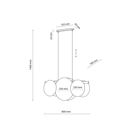 Lampa suspendata PULSE E27 3 x max 15W LED Alb, Pin 80 cm [4]