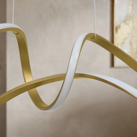 Lampă suspendată Tesoro LED 48W lumină neutră 70 cm auriu [3]