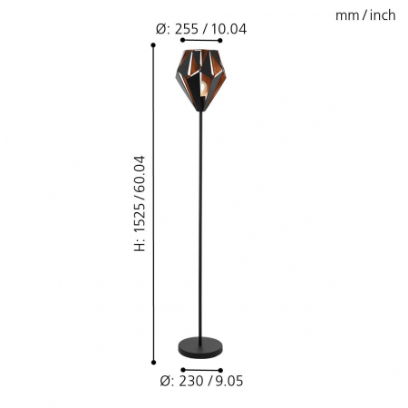 Lampadar CARLTON 1 E27 1X60W [3]