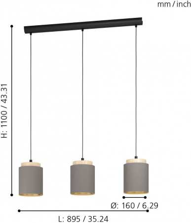 Pendul ALBARIZA E27 3X40W [1]