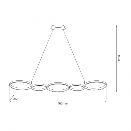 Lustra OLYMPIA BLACK LED 50W lumina neutra 115 cm [4]