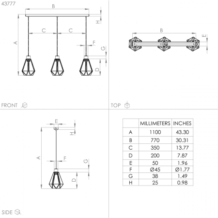 Pendul ADWICKLE E27 3X40W [3]