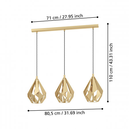 Pendul CARLTON E27 3X60W [4]