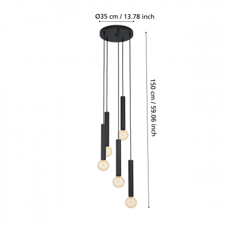Pendul CORTENOVA E27 5X60W [3]