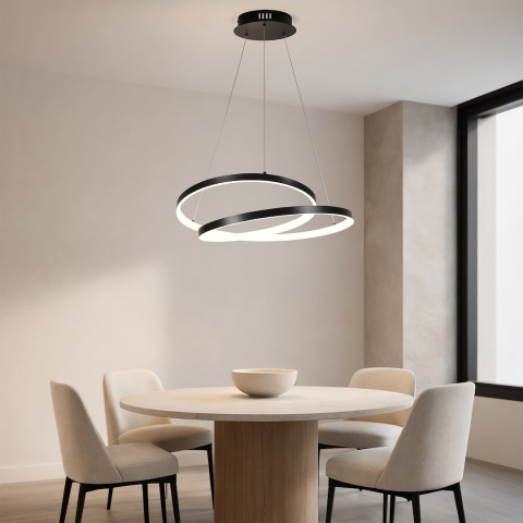 Iluminat interior - Lustra pendul LUCERO Negru LED 48W lumina neutra 50 cm