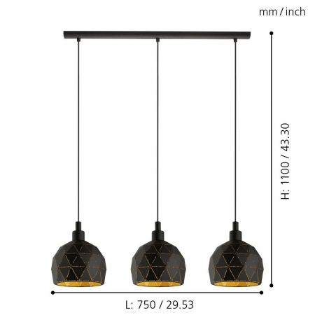 Pendul ROCCAFORTE E14 3X40W [2]