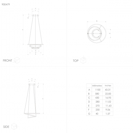 Lustra smart LOBINERO-Z LED 43,2W lumina reglabila 58 cm [4]