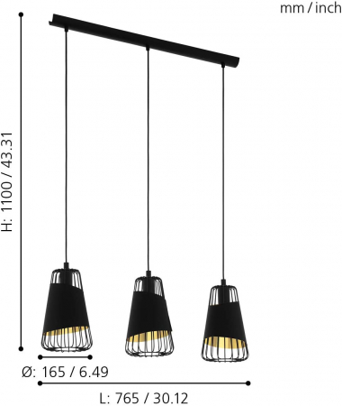 Pendul AUSTELL E27 3X60W [3]