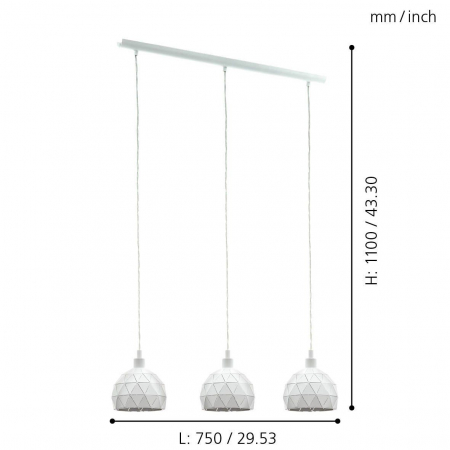 Pendul ROCCAFORTE E14 3X40W [3]
