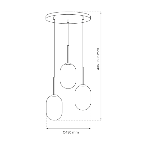 Lustră suspendată Alias 3xE14 43 cm auriu [4]