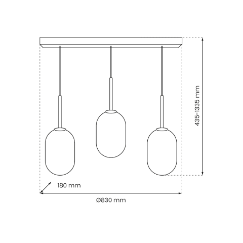 Lustră suspendată Alias 3xE14 83 cm auriu [3]
