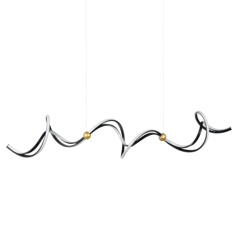 Lustră suspendată Colia LED 55W lumină neutră 140 cm negru auriu [5]