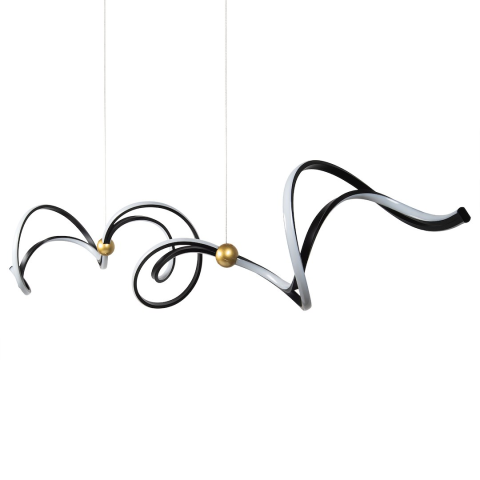 Lustră suspendată Colia LED 55W lumină neutră 140 cm negru auriu [6]
