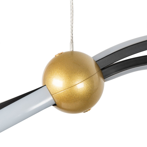 Lustră suspendată Colia LED 55W lumină neutră 140 cm negru auriu [8]