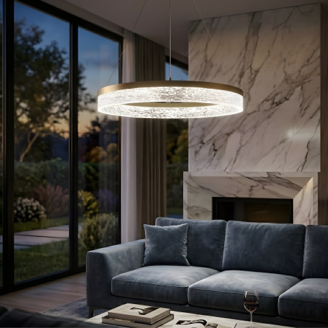 Lustră suspendată Gala LED 25W lumină neutră 50 cm auriu [1]