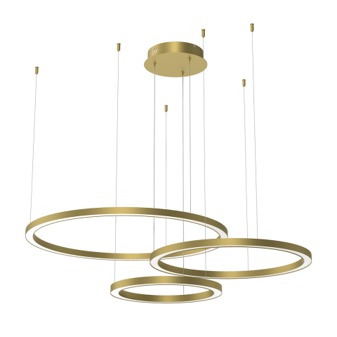 Iluminat interior - Lustră suspendată Galaxia LED 85W lumină caldă dimabilă 140 cm auriu