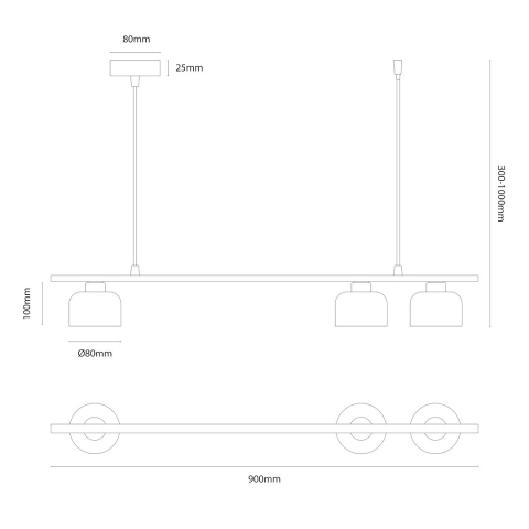 Lustră suspendată Kai 3xGX53 90 cm negru auriu [7]