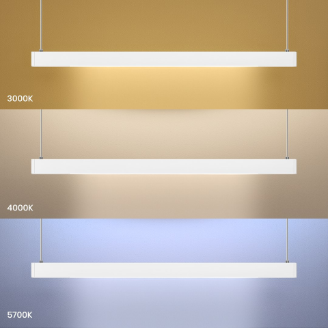 Lustră suspendată Linea LED 36W lumină variabilă 120 cm alb [3]