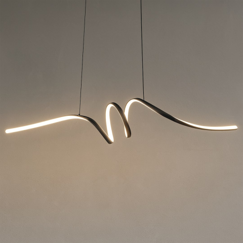Lustră suspendată Loop LED 28W lumină neutră 95 cm negru [2]
