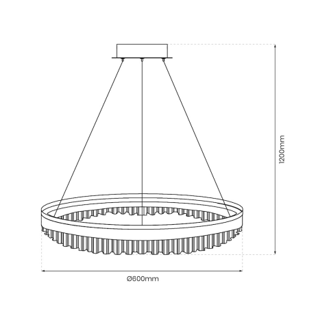 Lustră suspendată Preciosa LED 52W lumină neutră 60 cm auriu [6]