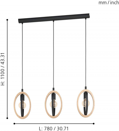 Pendul BASILDON E27 3X40W [4]