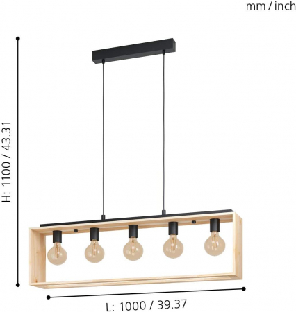 Pendul FAMBOROUGH E27 5X40W [3]