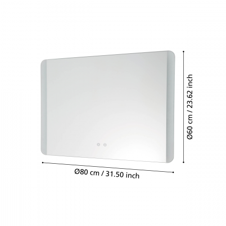 Oglinda aplica baie BUENAVISTA 2 LED 24.8W lumina reglabila 80 cm IP44 [2]