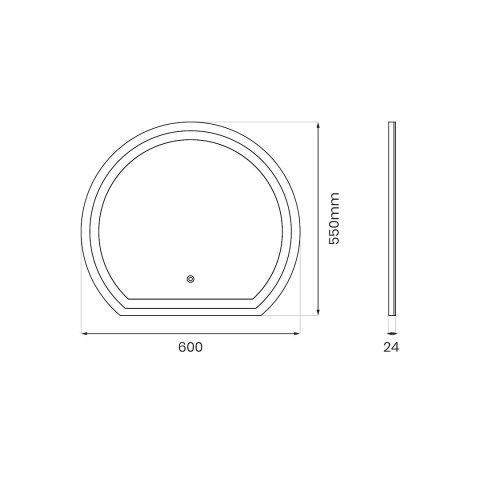 Oglindă Laguna 2 600x450mm 16W LED 3000K-4000K-6000K [10]