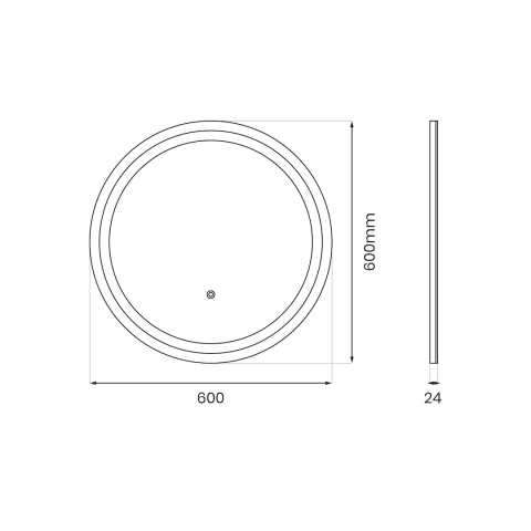 Oglindă Laguna cu fibră de sticlă 600mm 16W LED 3000K-4000K-6000K [10]