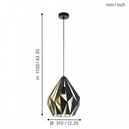 Pendul CARLTON 1 E27 1X60W [5]