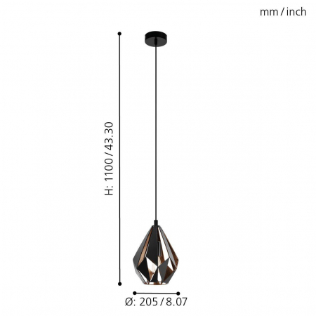 Pendul CARLTON 1 E27 1X60W [4]