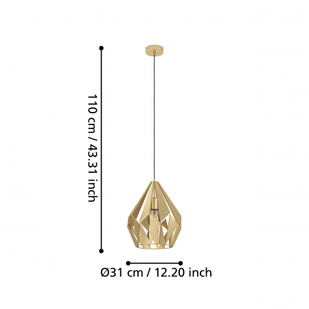 Pendul CARLTON E27 1x60W 31 cm [2]