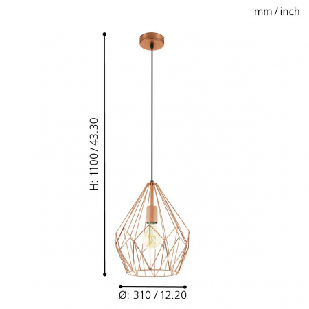 Pendul CARLTON E27 1x60W 31 cm [4]