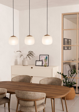 Pendul COMINIO E27 3x40W sticla nisipiu 88.5 cm [2]
