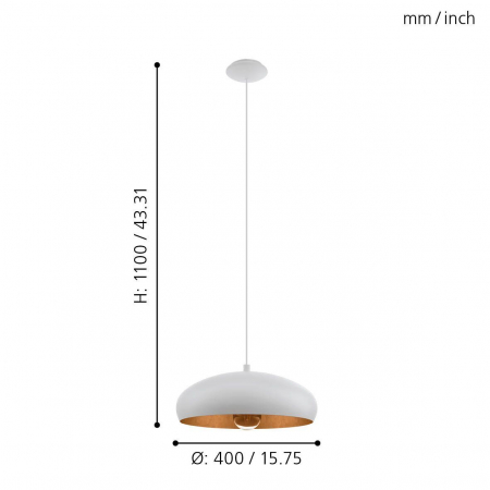 Pendul MOGANO 1 E27 1X60W [5]