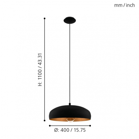 Pendul MOGANO 1 E27 1X60W [3]