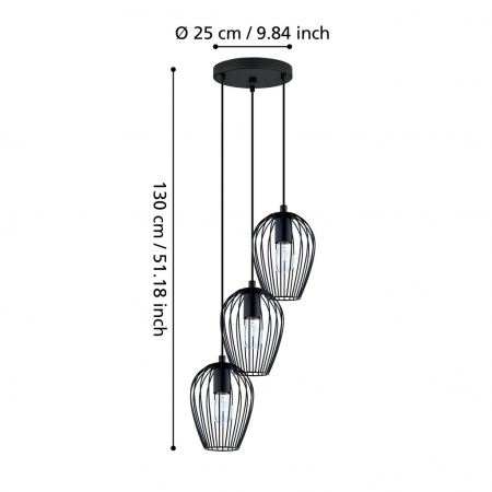 Pendul NEWTOWN E27 3X60W [2]