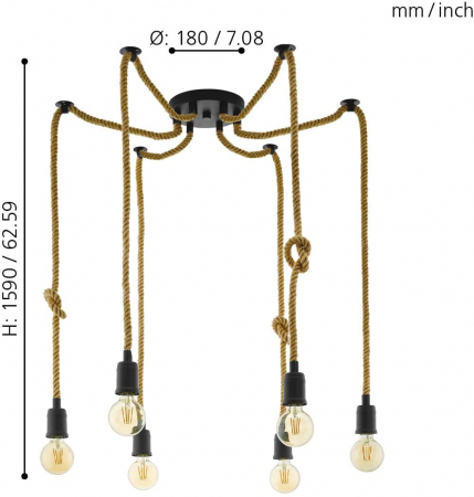 Pendul RAMPSIDE E27 6X28W [2]