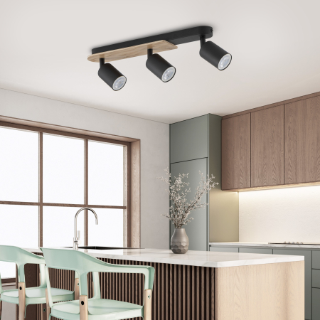 Plafoniera COVER GU10 3 x max 10W LED Negru 51 cm [1]