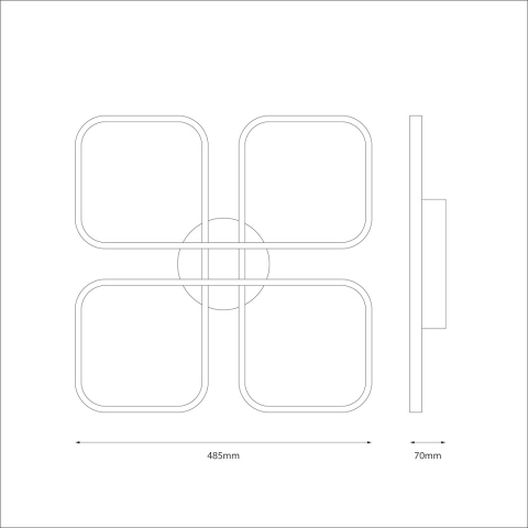 Plafoniera Hidalgo LED, 40W, 4000K, Alb/Negru [8]
