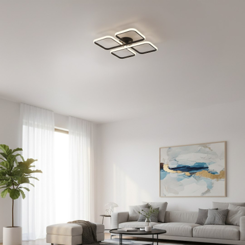 Plafoniera Hidalgo LED, 40W, 4000K, Alb/Negru [2]