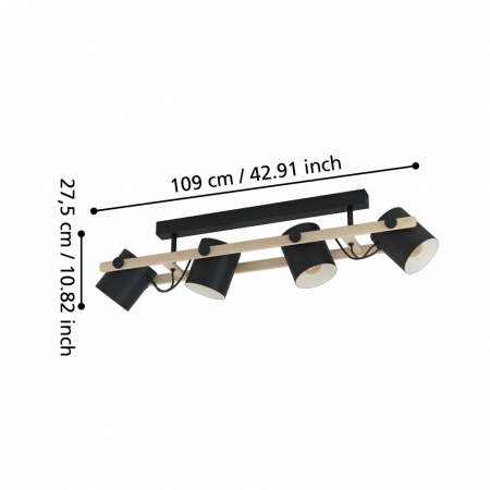 Plafoniera HORNWOOD E27 4X28W [2]