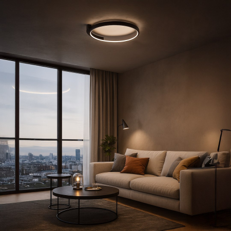 Plafoniera LED Luna, 18W, 4000K, Negru [1]