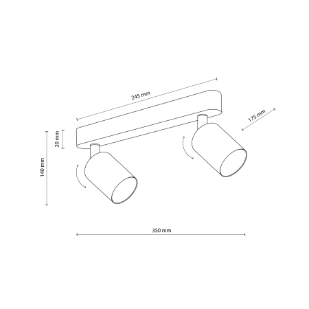 Plafoniera LIVIA GU10 2 x max 10W LED Albastru 17,5 cm [5]