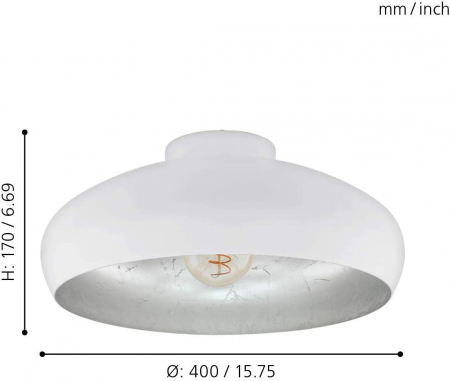 Plafoniera MOGANO E27 1X60W [3]