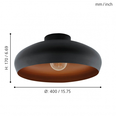 Plafoniera MOGANO E27 1X60W [3]
