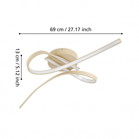 Plafoniera SELVINA 2 LED 20,5W lumina calda 68 cm [3]